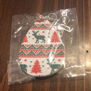 Red and Green Dangle Earrings